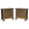 Gold Over Silver Leaf Painted Bedside Chests of Drawers, Set of 2 1