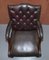 George II Gainsborough Carver Chesterfield Leather Armchairs with Claw and Ball Feet, Set of 2 5