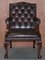 George II Gainsborough Carver Chesterfield Leather Armchairs with Claw and Ball Feet, Set of 2 2