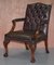 George II Gainsborough Carver Chesterfield Leather Armchairs with Claw and Ball Feet, Set of 2 3