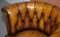 Antique Chesterfield Brown Leather Captains Chair, 1860s, Image 8