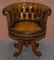 Chaise de Capitaine Chesterfield Antique en Cuir Marron, 1860s 2