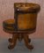 Antique Chesterfield Brown Leather Captains Chair, 1860s, Image 16