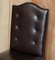 Buttoned Occasional Desk Chair in Brown Leather from George Smith 3