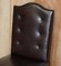 Buttoned Occasional Desk Chair in Brown Leather from George Smith, Image 3