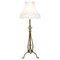 Antique Art Nouveau Brass Height Adjustable Standing Floor Lamp with Sculptured Frame 1