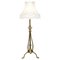 Antique Art Nouveau Brass Height Adjustable Standing Floor Lamp with Sculptured Frame, Image 1