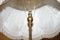Antike höhenverstellbare Jugendstil Stehlampe aus Messing mit geformtem Rahmen 12