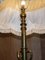 Antike höhenverstellbare Jugendstil Stehlampe aus Messing mit geformtem Rahmen 9