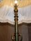 Antique Art Nouveau Brass Height Adjustable Standing Floor Lamp with Sculptured Frame, Image 9