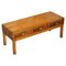Burr Walnut & Brass Military Campaign 3-Drawer Coffee Table, Image 1