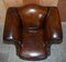 Hand Dyed Brown Leather Club Armchair 4
