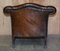 Hand Dyed Brown Leather Club Armchair 13