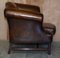 Hand Dyed Brown Leather Club Armchair 12
