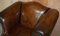 Hand Dyed Brown Leather Club Armchair 5