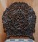 Anglo-Indian Burmese Hand-Carved Hardwood Chair with Floral Detailing, Image 3