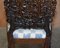 Anglo-Indian Burmese Hand-Carved Hardwood Chair with Floral Detailing, Image 16