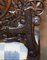 Anglo-Indian Burmese Hand-Carved Hardwood Chair with Floral Detailing, Image 17