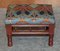 Vintage Ianthe Upholstered & Pitch Pine Pew Bench & Footstool, Set of 2 19