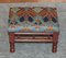 Vintage Ianthe Upholstered & Pitch Pine Pew Bench & Footstool, Set of 2 16
