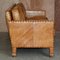 Handgefärbtes edwardianisches 3-Sitzer Sofa aus braunem Leder mit Nieten 12