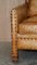 Handgefärbtes edwardianisches 3-Sitzer Sofa aus braunem Leder mit Nieten 8