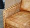 Brown Leather Edwardian Style Seat Sofa 6