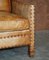 Brown Leather Edwardian Style Seat Sofa 9