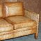 Brown Leather Edwardian Style Seat Sofa 4
