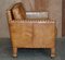 Brown Leather Edwardian Style Seat Sofa 11