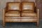 Brown Leather Edwardian Style Seat Sofa, Image 2