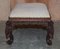Antique Anglo-Indian Burmese Victorian Carved Footstool Ottoman, 1880s, Image 10