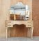 Bleached Walnut Dressing Table with Tri Fold Mirrors, 1930s 2