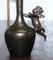 Vintage Bronze Jug Vase Urns with Little Cherub Angles, 1930s, Set of 2 3