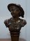 Victorian Solid Miniature Bronze Bust Statues, Set of 2 11