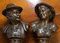 Victorian Solid Miniature Bronze Bust Statues, Set of 2 19