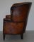 Chestnut Brown Leather Regency Porters Wingback Armchair, 1810s 18