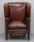 Chestnut Brown Leather Regency Porters Wingback Armchair, 1810s 2