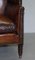 Chestnut Brown Leather Regency Porters Wingback Armchair, 1810s 12