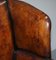 Chestnut Brown Leather Regency Porters Wingback Armchair, 1810s 6