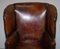 Chestnut Brown Leather Regency Porters Wingback Armchair, 1810s 4