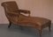 Victorian Brown Leather Recliner Chaise Lounge, 1860s 2