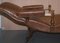 Chaise longue victoriana de cuero marrón, década de 1860, Imagen 14