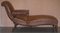 Victorian Brown Leather Recliner Chaise Lounge, 1860s 10