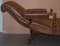 Victorian Brown Leather Recliner Chaise Lounge, 1860s, Image 15