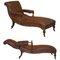 Victorian Brown Leather Recliner Chaise Lounge, 1860s 1