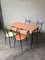 Mid-Century Pink and Yellow Formica Dining Table with 4 Chairs, Set of 5 6