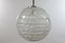 Mid-Century Modern Frosted Ice Glass Ball Pendant Lamp by Doria for Doria Leuchten, 1960s 3