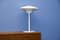 Danish Table Lamp in White with Orange Details by Jeka for Jeka Metaltryk, 1980s, Image 1