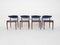 Rosewood and Velvet Dining Chairs from Topform, The Netherlands, 1950s, Set of 4, Image 1